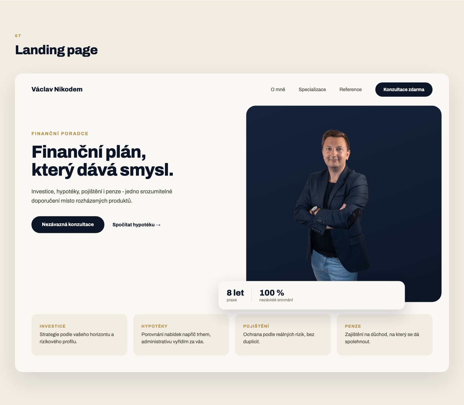 Náhled: Landing page